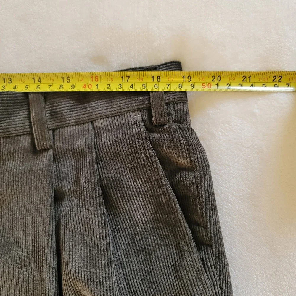 Berle Mens Pleated Corduroy Dress Pants Brown Straight Leg Trousers 38‎ R 18151